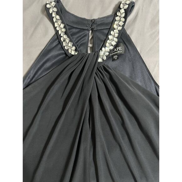Xscape Womens Cocktail Party Dress Embellished Halter Neck Rushed Bottom Sz 4 - Picture 2 of 12